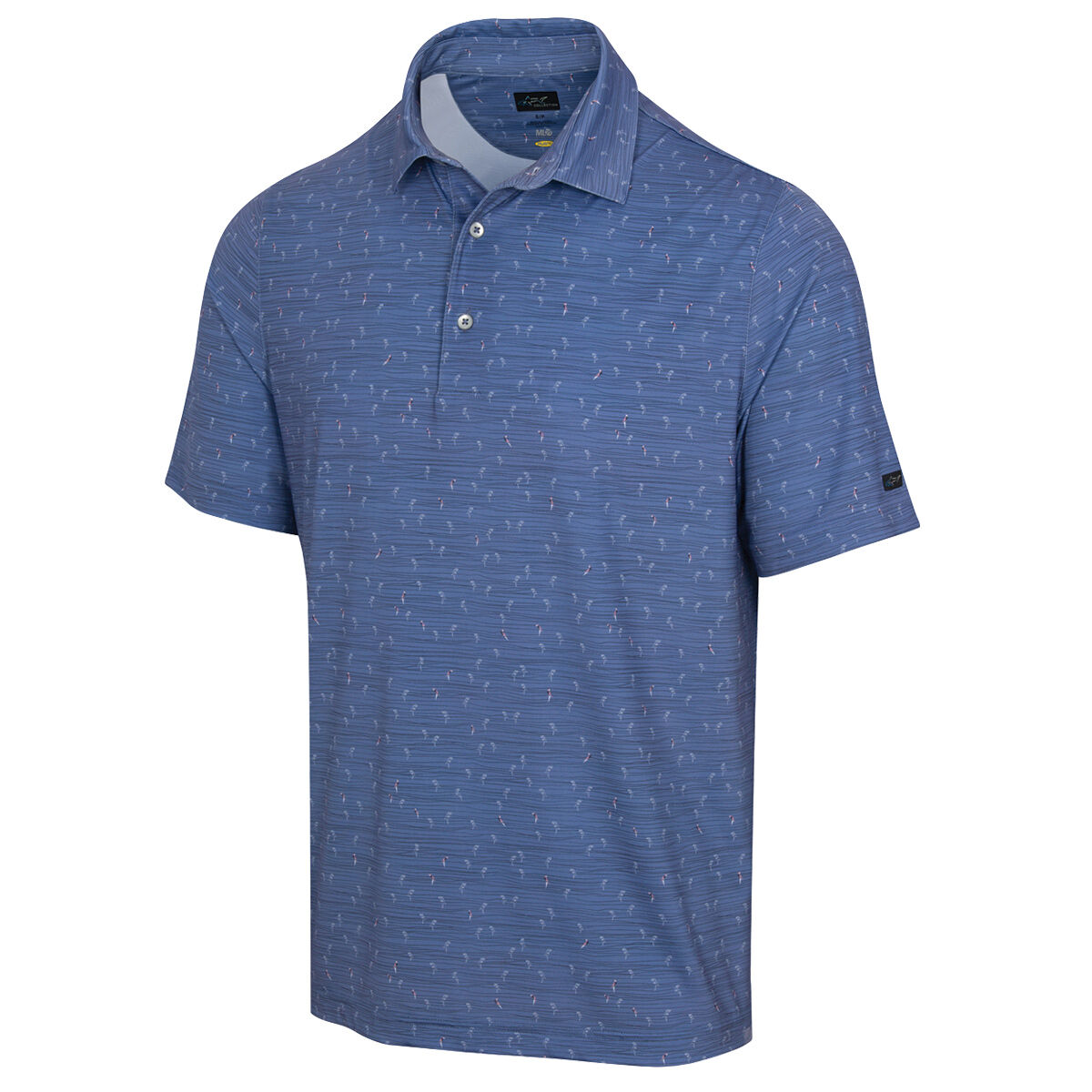 Greg Norman Men’s Parrot ML75 Stretch Golf Polo Shirt, Mens, Vineyard blue, Large | American Golf