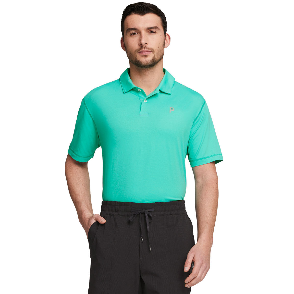 PUMA Men’s X Palm Tree Crew Golf Polo Shirt, Mens, Aqua green, Xl | American Golf