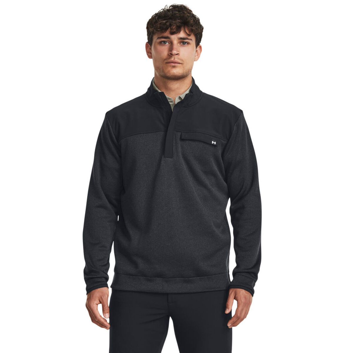 Under Armour Men’s Storm SweaterFleece Half Zip Mid Layer, Mens, Black/white/white, Small | American Golf