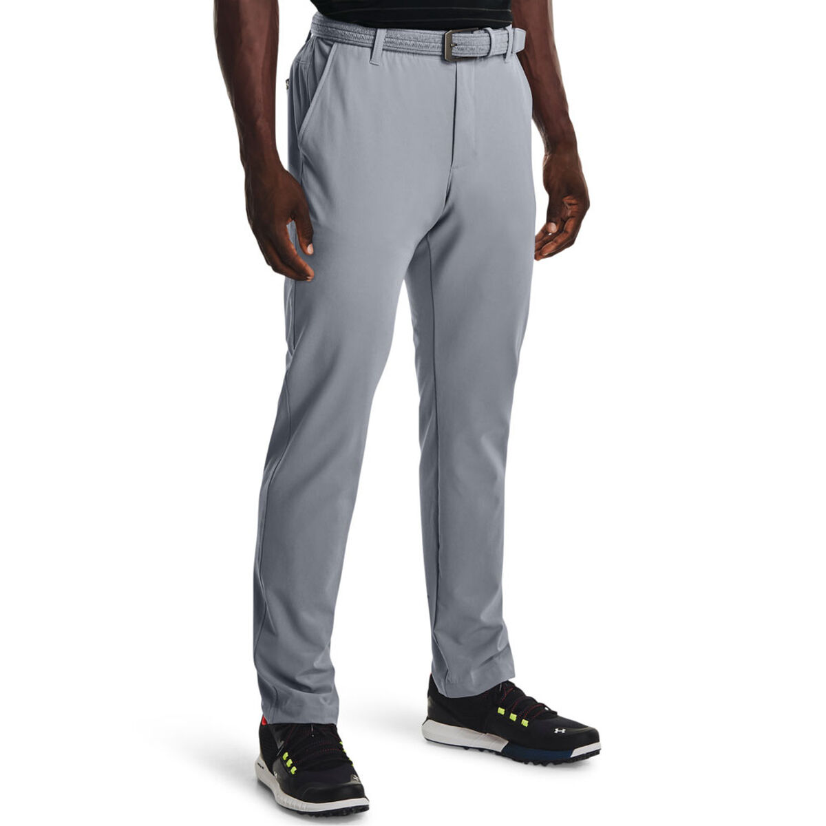Under Armour Men’s Grey Knitted Drive Tapered Short Fit Golf Trousers, Size: 38 | American Golf