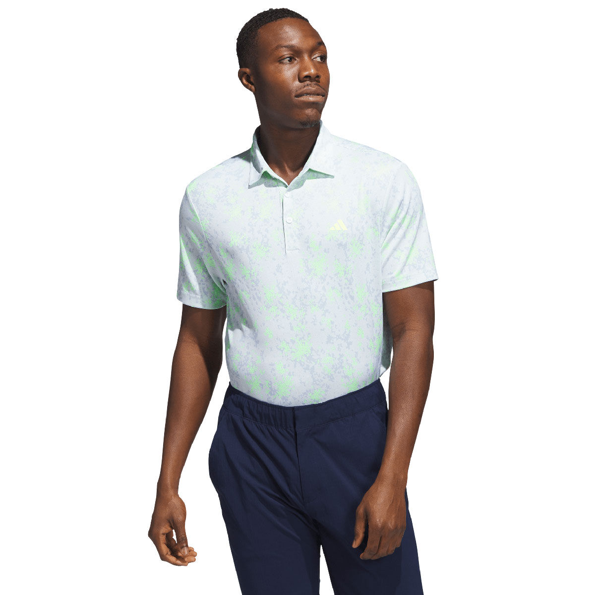 adidas Men’s Burst Jacquard Golf Polo Shirt, Mens, Lemon, Large | American Golf