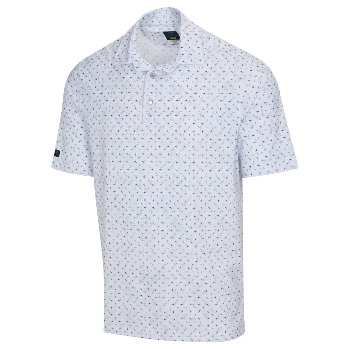 Greg Norman Men’s Skywriting Golf Polo Shirt, Mens, White, Large | American Golf