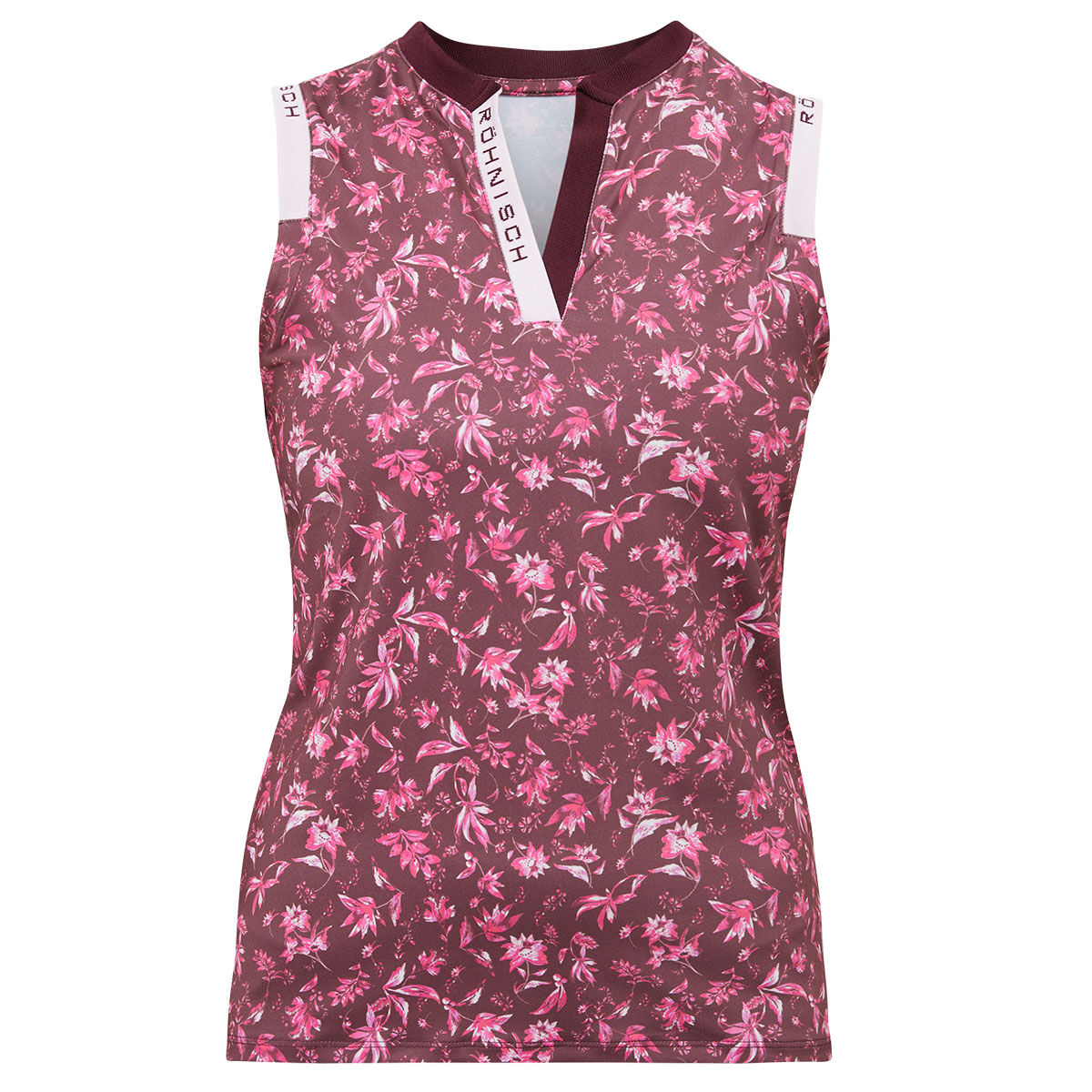 Rohnisch Womens Abby Sleeveless Golf Polo Shirt, Female, Neon pink, Large | American Golf