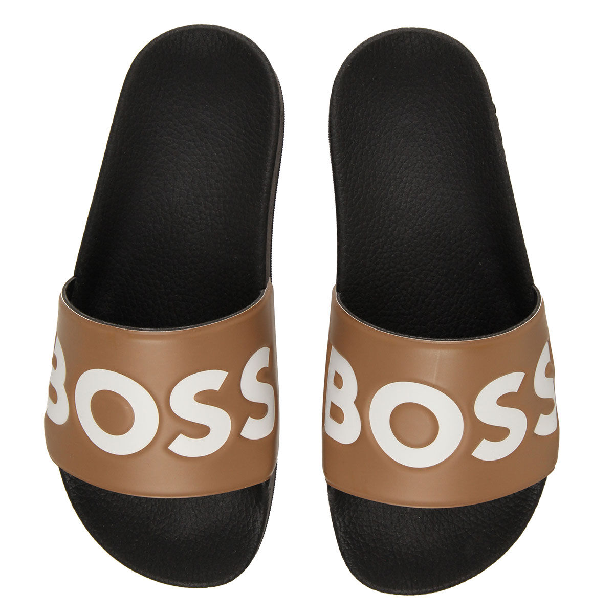 Hugo Boss Women’s Black, Brown and White Comfortable Aryeh Golf Sliders, Size: 5 | American Golf