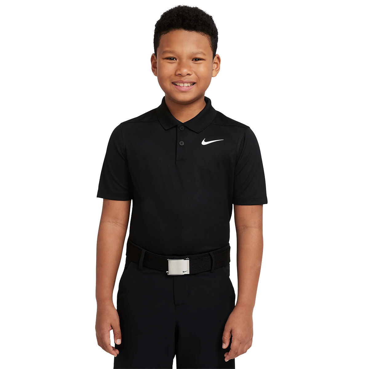 Nike Junior Victory Boys Golf Polo Shirt, Unisex, Black/white, 13-15years | American Golf