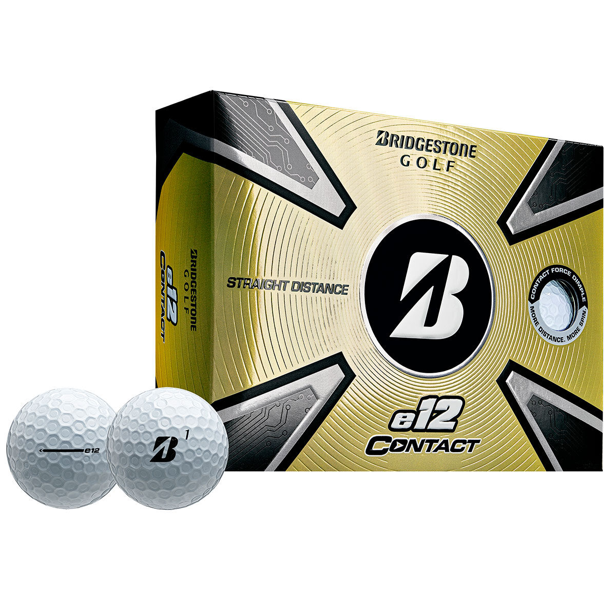 Bridgestone Golf White Dimple e12 Contact 12 Golf Ball Pack | American Golf, One Size