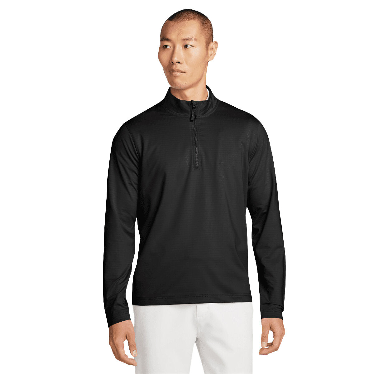 Nike Men’s Victory Dri-FIT Half Zip Golf Mid Layer, Mens, Black/white, Medium | American Golf