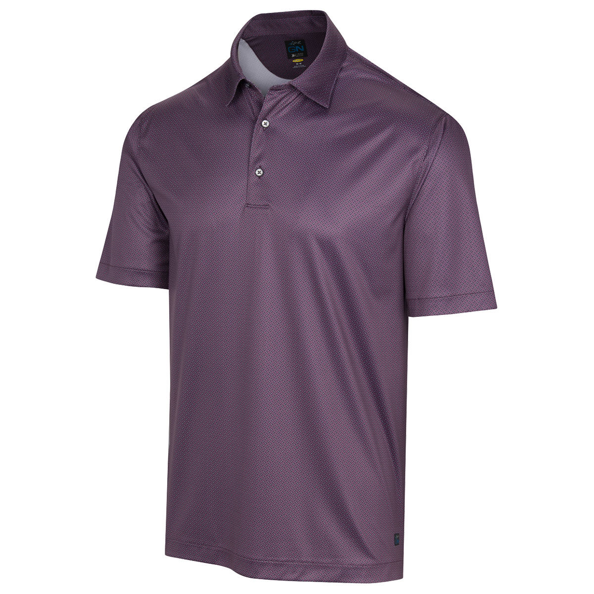 Greg Norman Men’s Micro-Dash Foulard Stretch Golf Polo Shirt, Mens, Shadow, Small | American Golf
