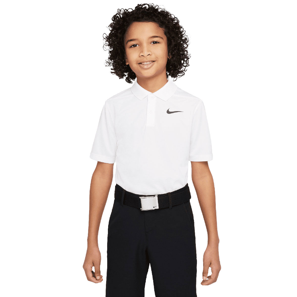 Nike Junior Victory Boys Golf Polo Shirt, Unisex, White/black, 8-10years | American Golf