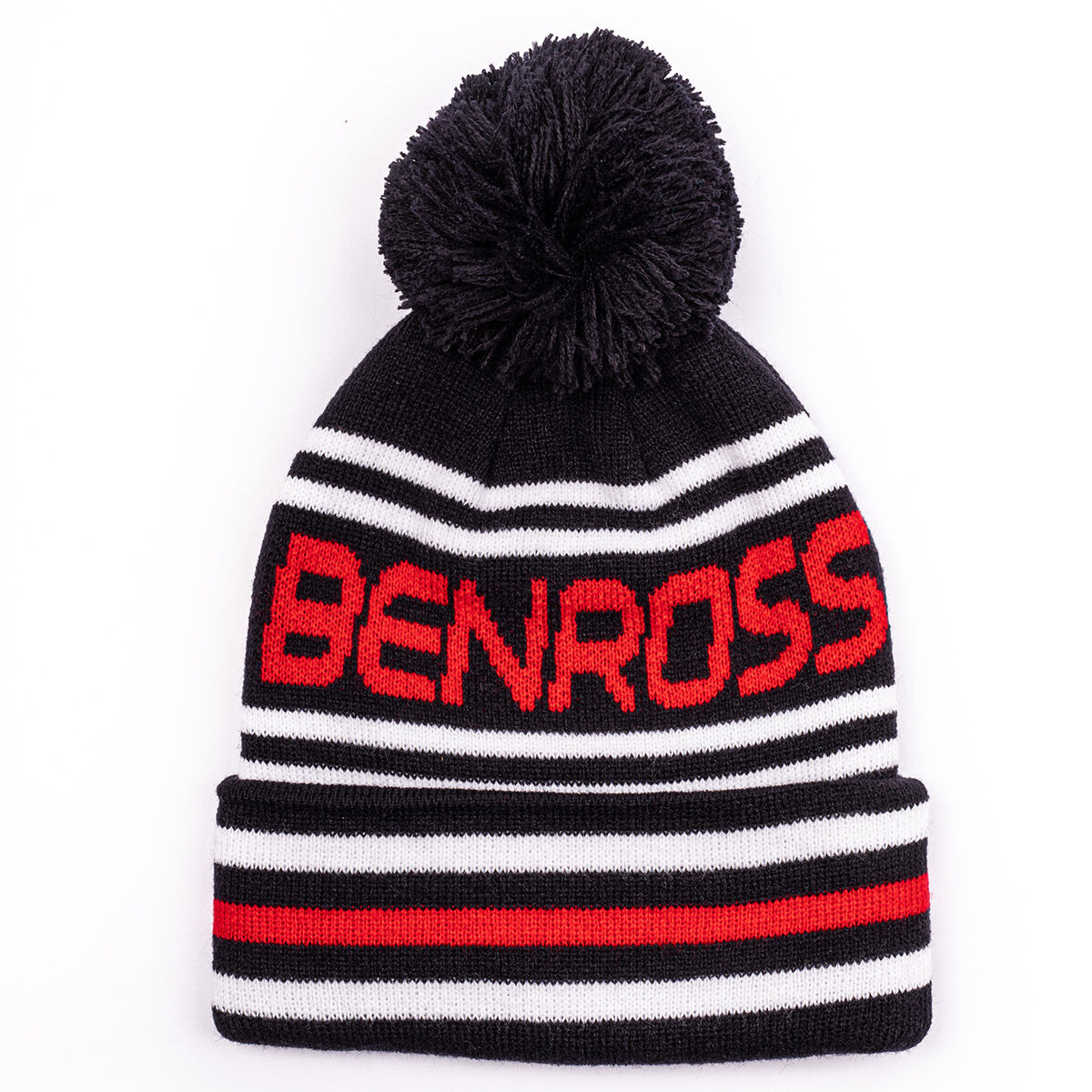 Benross Junior Pom Golf Bobble Knit Golf Hat, Unisex, Navy/red, One size | American Golf
