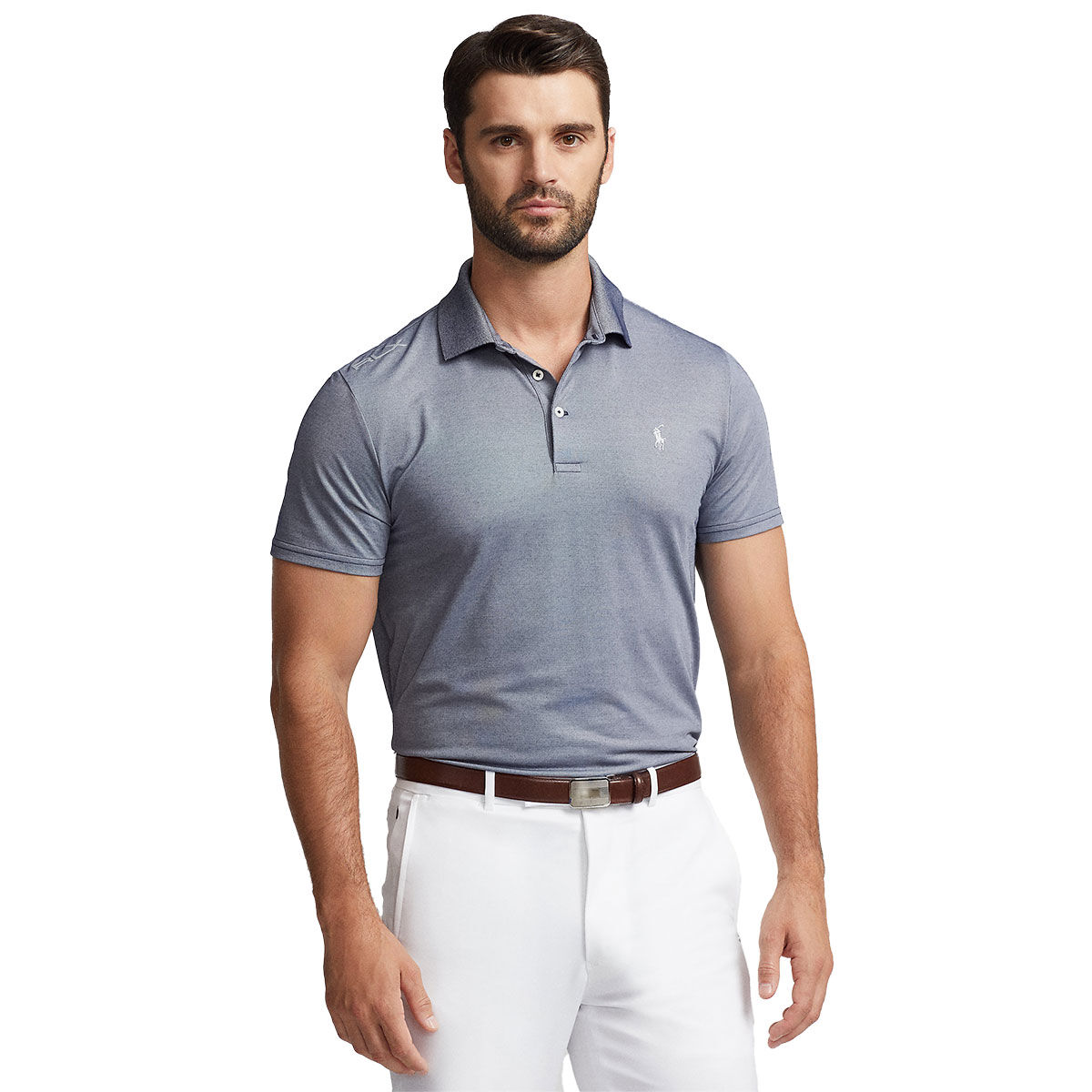 Ralph Lauren Custom Slim Fit Performance Golf Polo Shirt, Mens, Navy/white, Large | American Golf