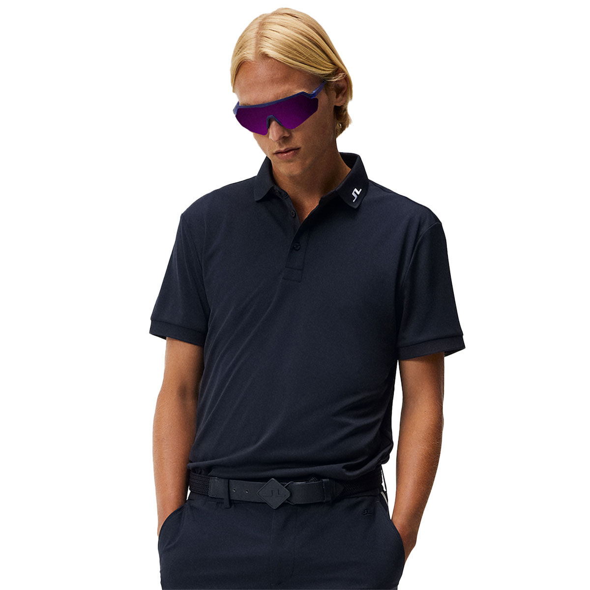 J.Lindeberg Men’s KV Golf Polo Shirt, Mens, Navy/white, Medium | American Golf