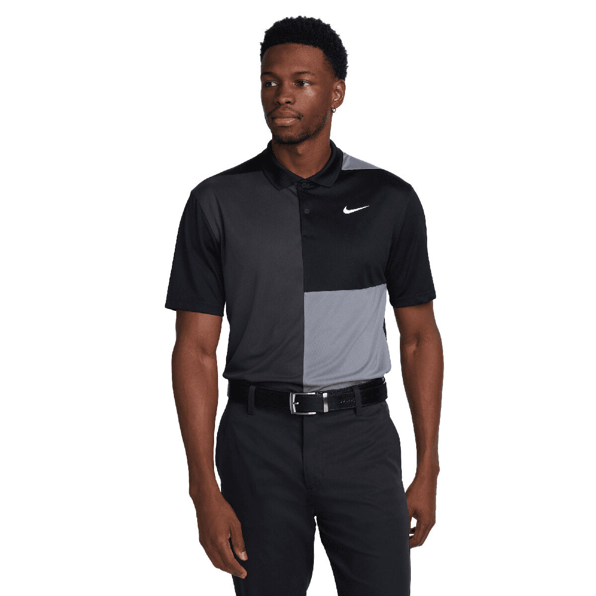Nike Men’s Dri-FIT+ Victory Blocked Golf Polo Shirt, Mens, Black/dark smoke grey, Xxl | American Golf