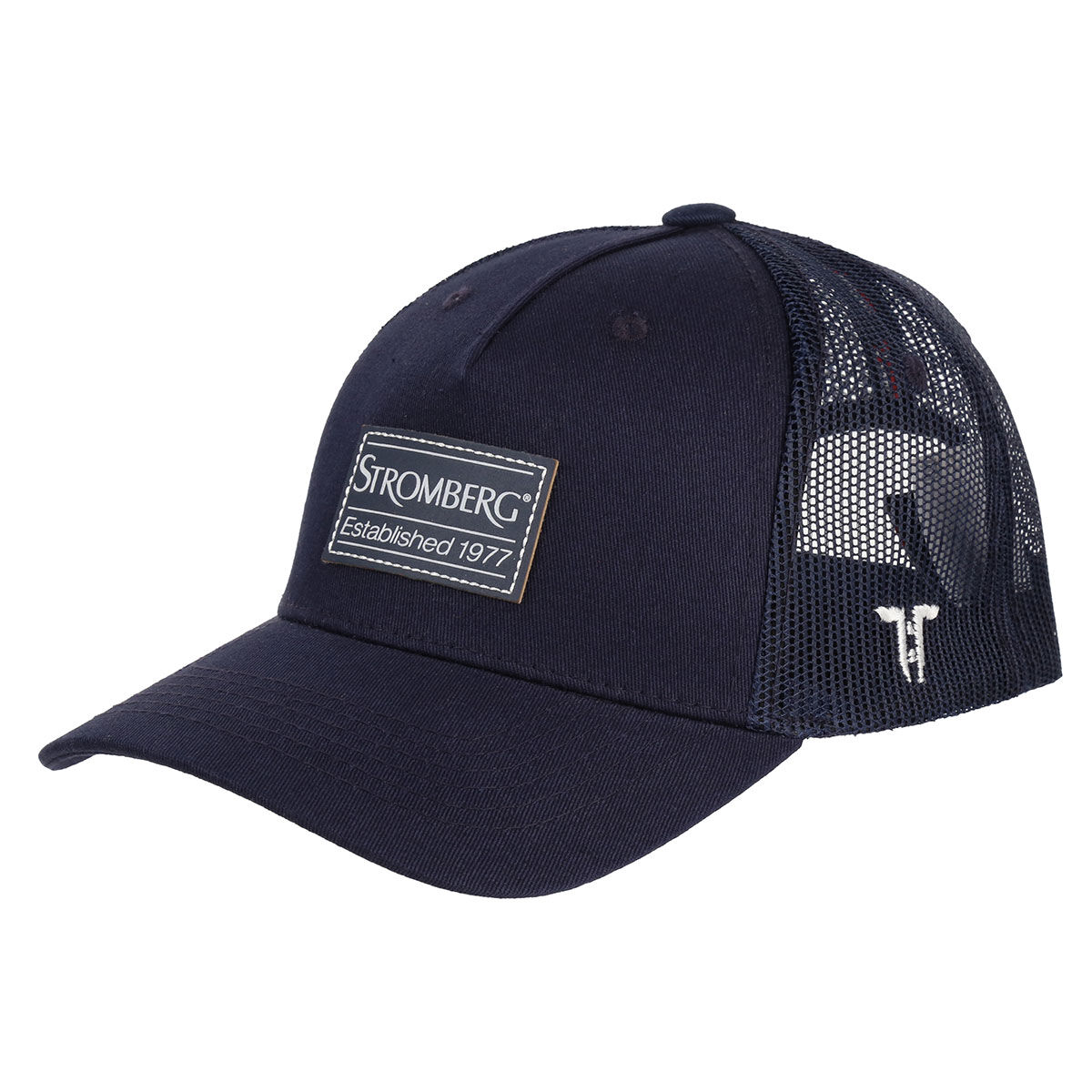 Stromberg Navy Blue and White Comfortable Chambray Trucker Golf Cap | American Golf, One Size
