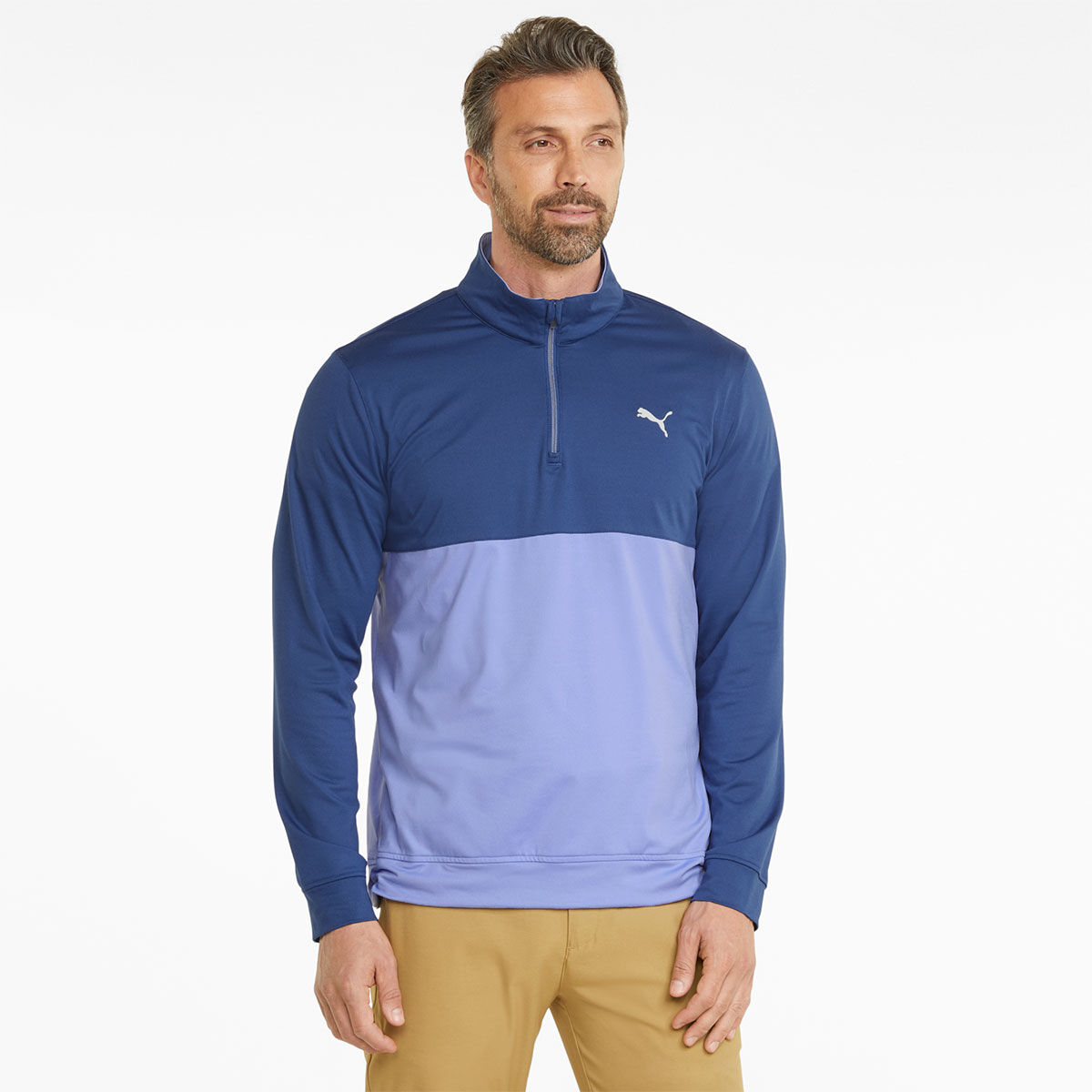 PUMA Men’s Gamer Color Half Zip Golf Midlayer, Mens, Blazing blue/lavendar pop, Small | American Golf