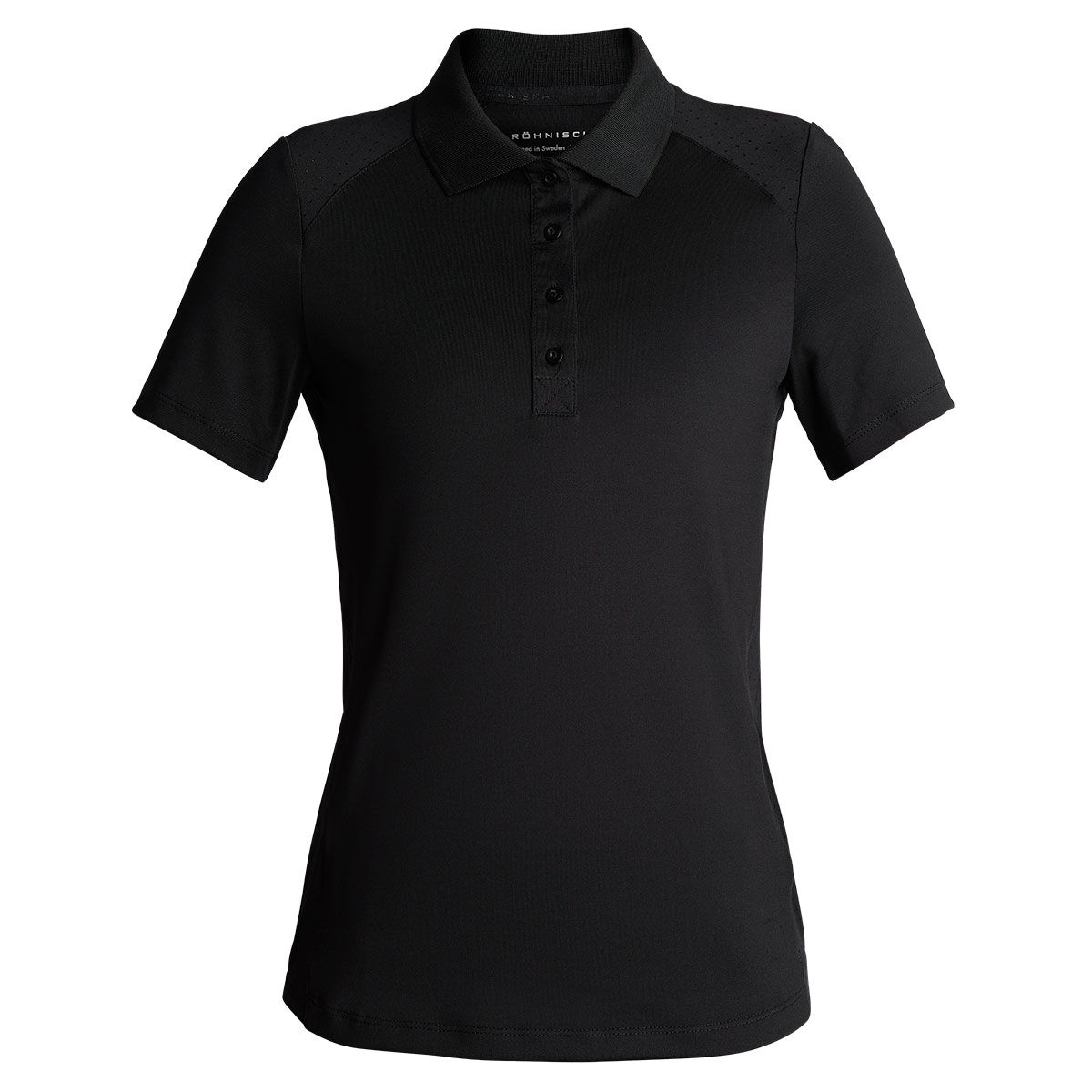 Rohnisch Womens Rumi Short-Sleeve Stretch Golf Polo Shirt, Female, Black, Xl | American Golf