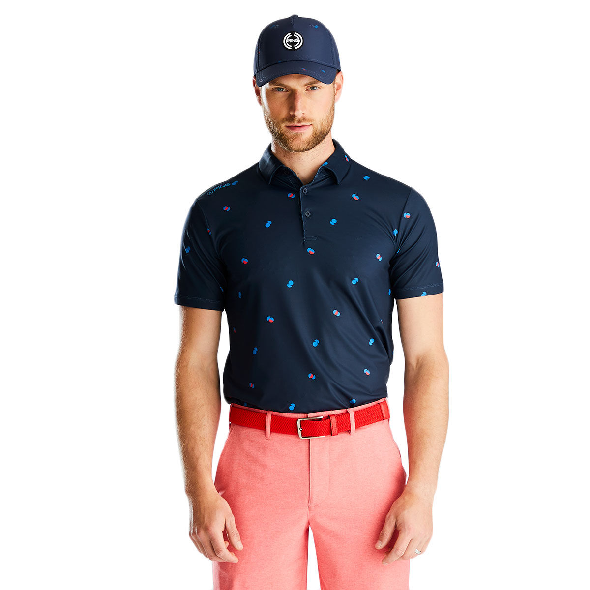 PING Men’s Two Tone Golf Polo Shirt, Mens, Navy, Small | American Golf