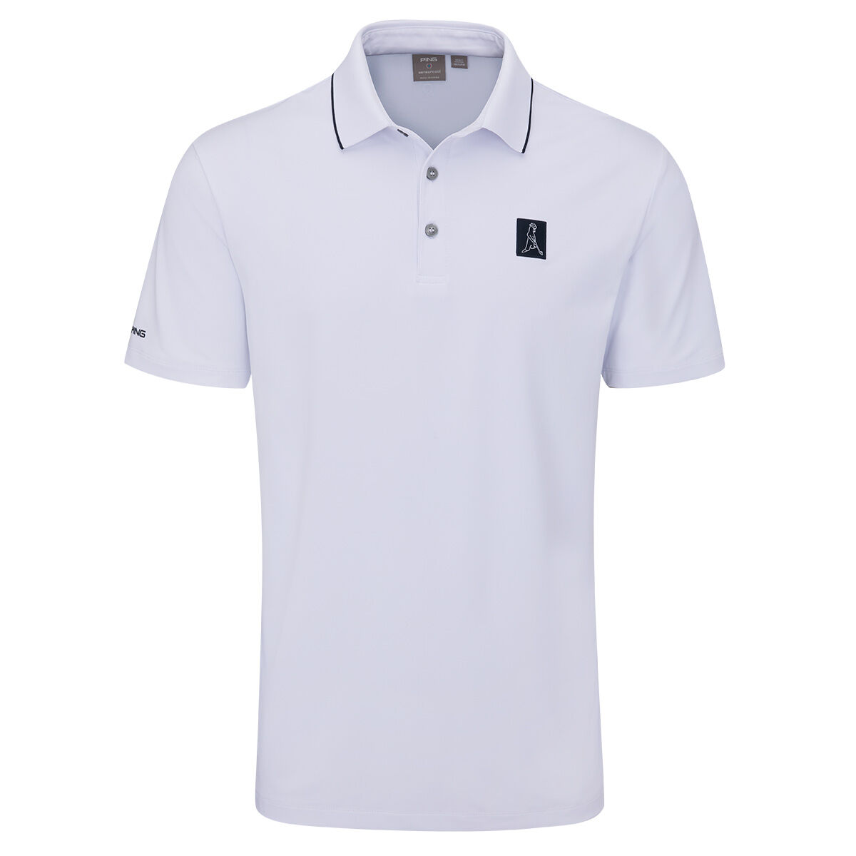 PING Men’s Mr Ping II Golf Polo Shirt, Mens, White, Large | American Golf