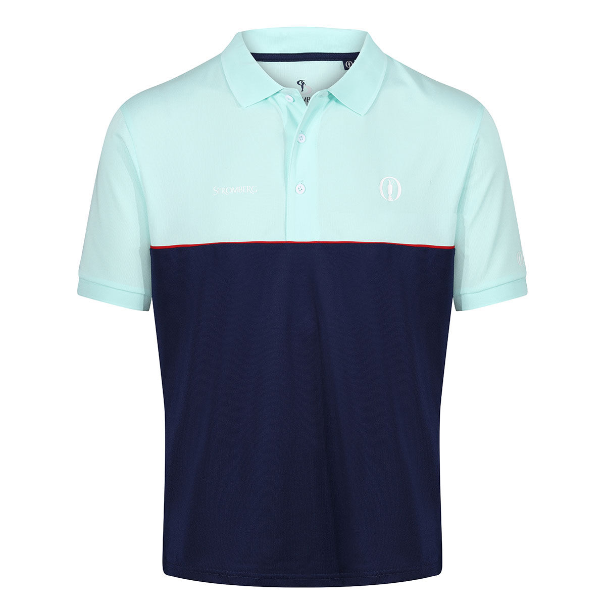 Stromberg Mens Light and Dark Blue The Open Parker Golf Polo Shirt, Size: Medium | American Golf