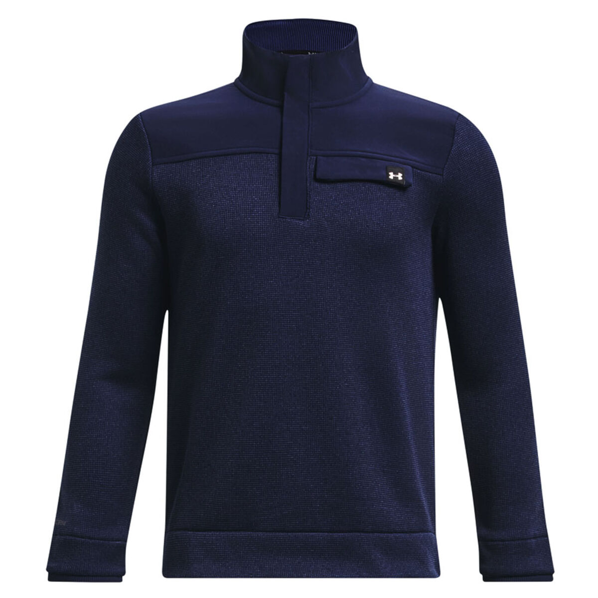 Under Armour Junior SweaterFleece Half Zip Golf Mid Layer, Unisex, Midnight navy/halo gray, 11-12 years | American Golf