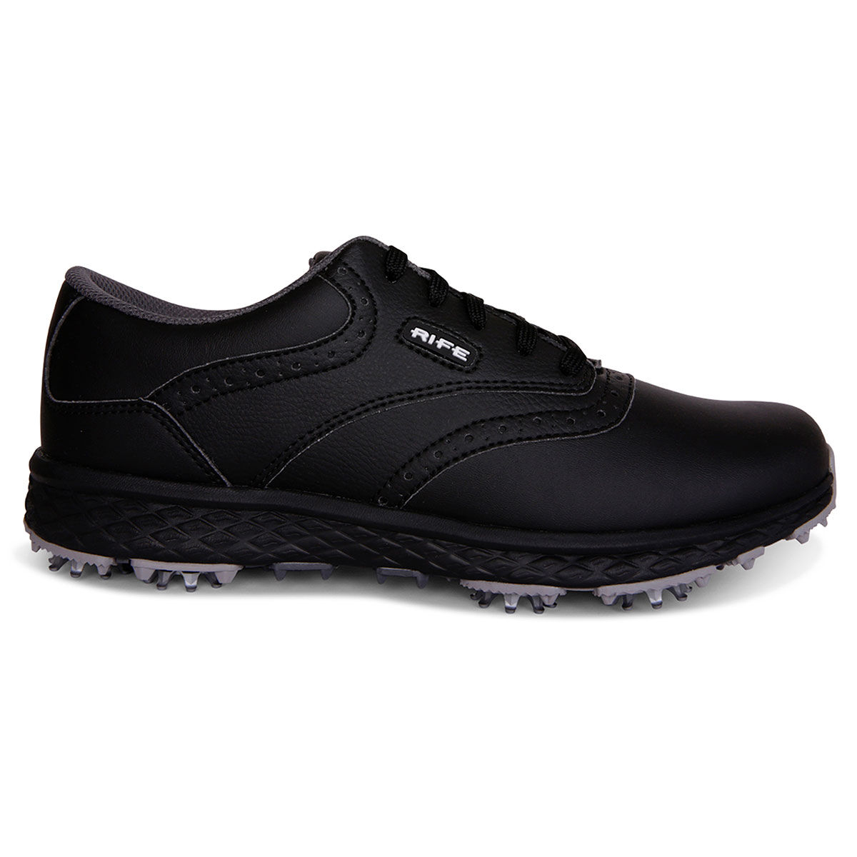 Rife Men’s RF-09 Delta Waterproof Spiked Golf Shoes, Mens, Black/white, 7 | American Golf