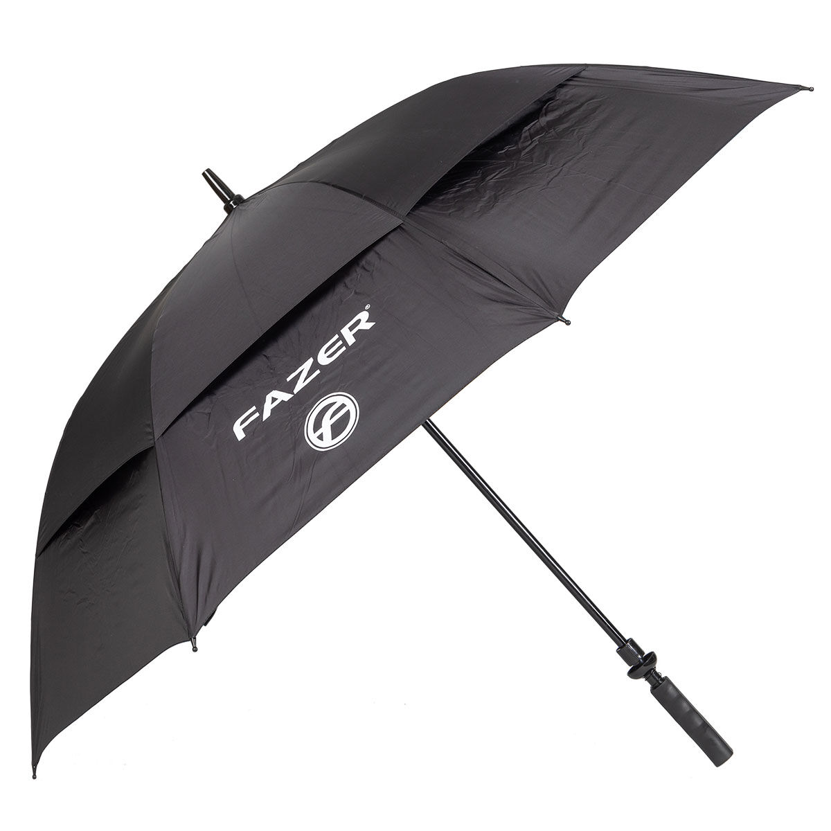Fazer Black Logo Print Dual Canopy Golf Umbrella, one size | American Golf