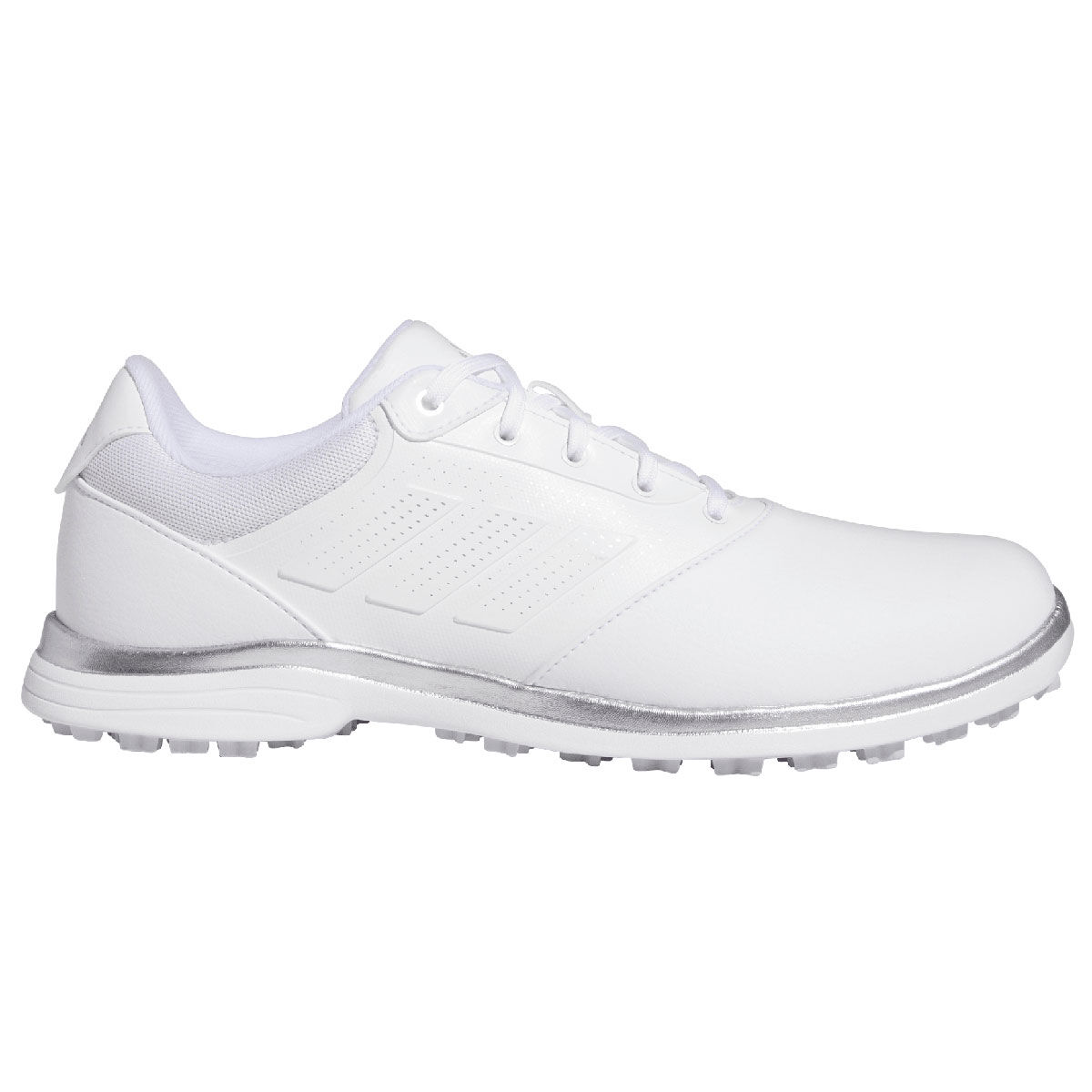 adidas Womens ALPHAFLEX Waterproof Spikeless Golf Shoes, Female, White/silver/grey, 6 | American Golf