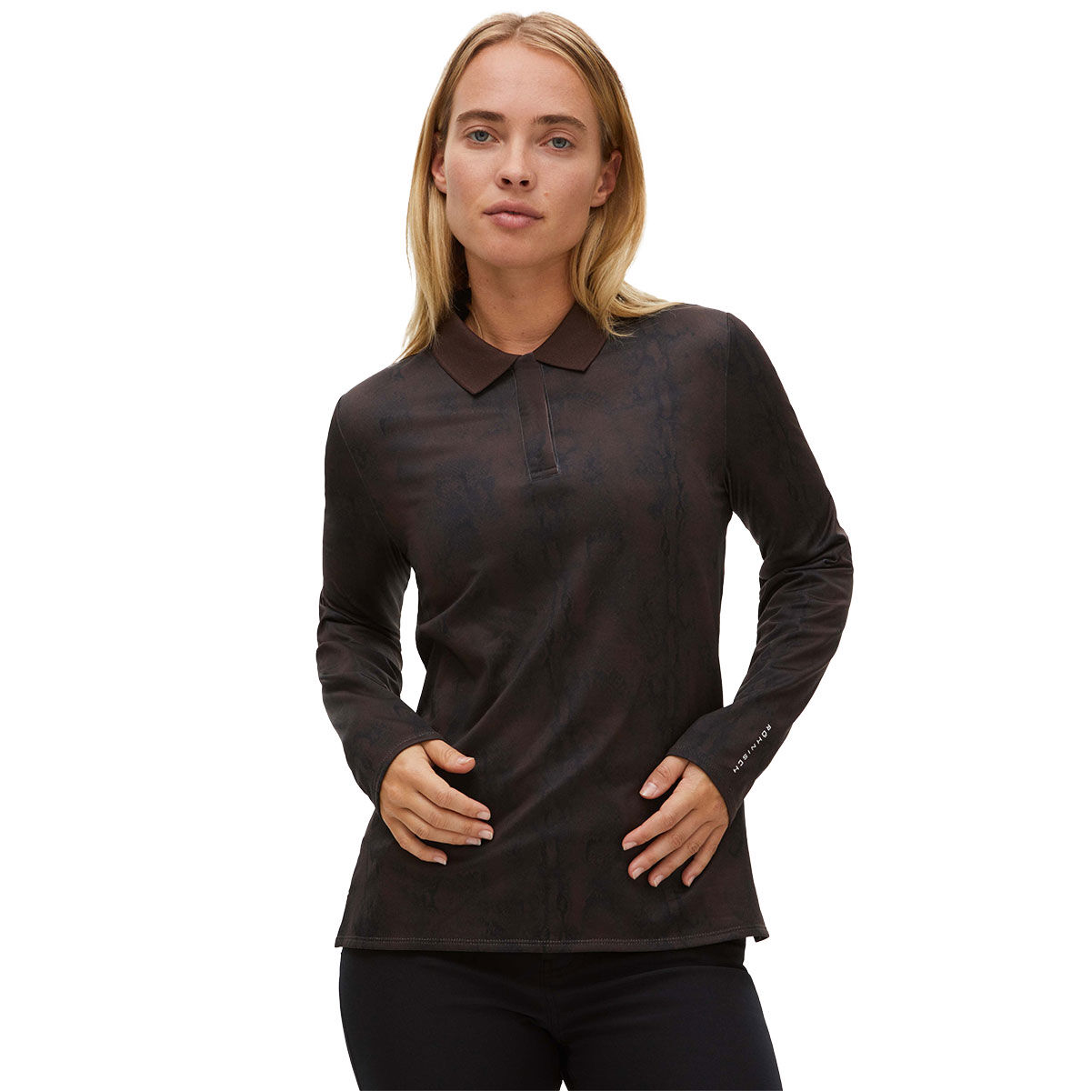 Rohnisch Womens Sia Golf Polo Shirt, Female, Brown snake, Medium | American Golf