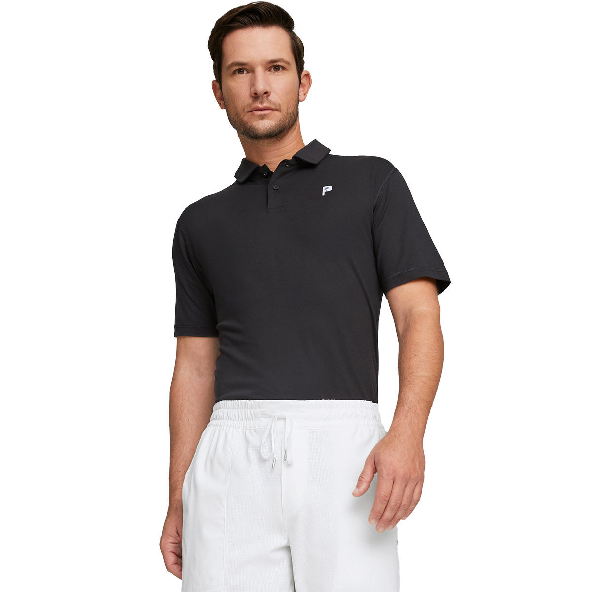PUMA Men’s X Palm Tree Crew Golf Polo Shirt, Mens, Black, Large | American Golf