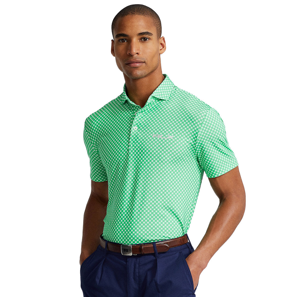 Ralph Lauren Men’s Print Custom Slim Fit Performance Golf Polo Shirt, Mens, Vineyard green, Small | American Golf