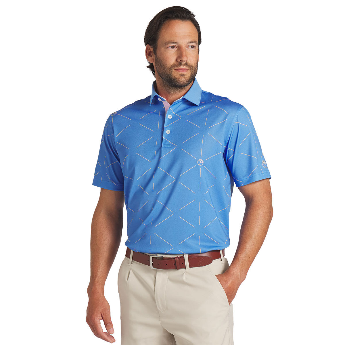 PUMA Men’s X Arnold Palmer Geo Golf Polo Shirt, Mens, Blue skies, Xl | American Golf