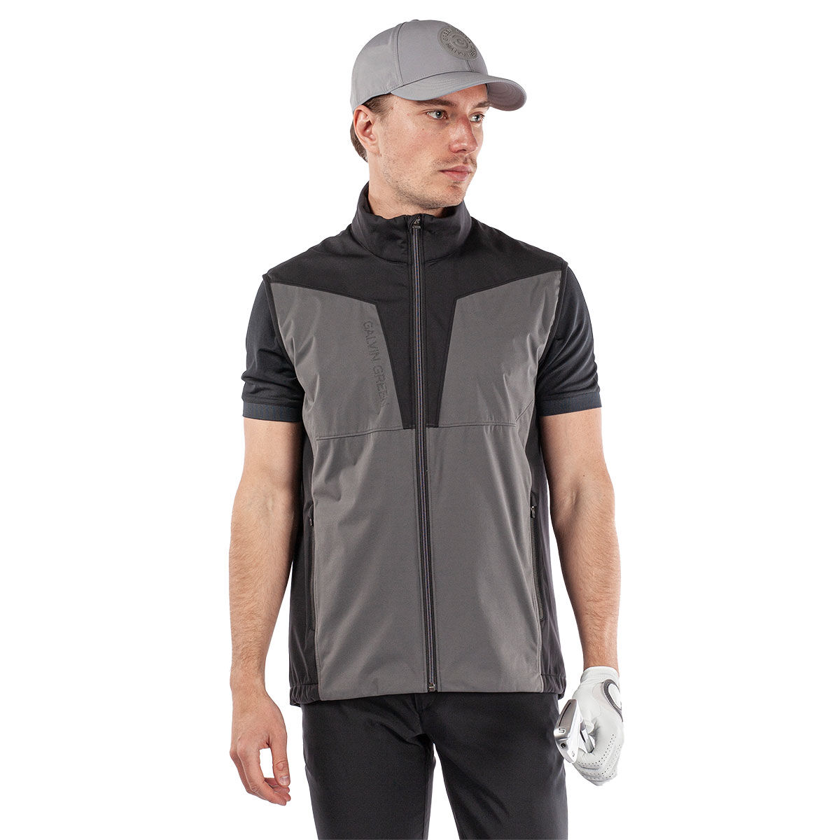 Galvin Green Men’s Lathan Golf Gilet, Mens, Forged iron, Large | American Golf