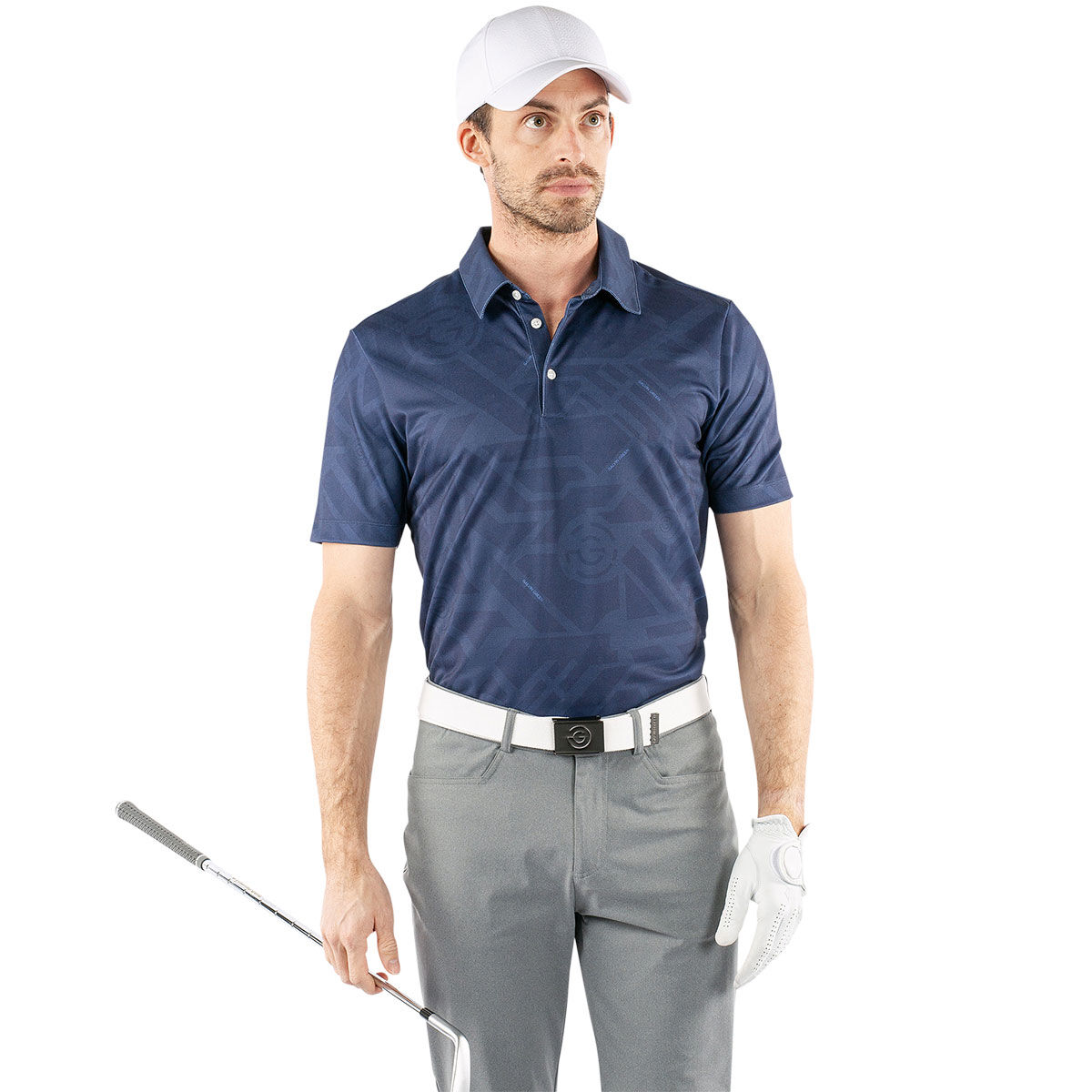 Galvin Green Men’s Maze Golf Polo Shirt, Mens, Navy blue, Large | American Golf
