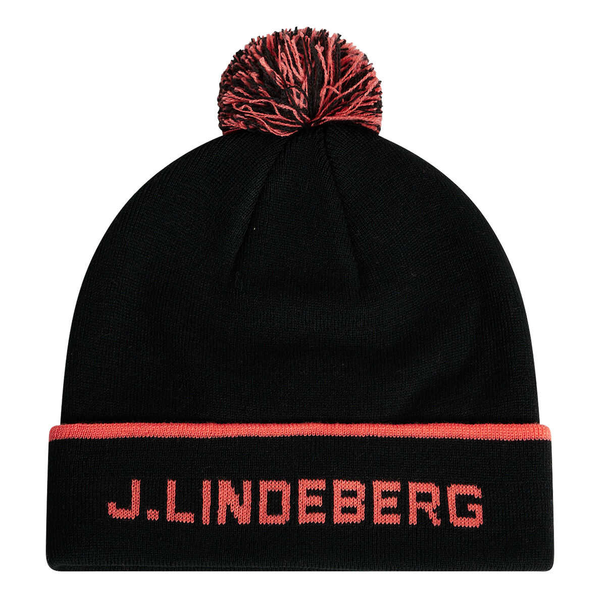 J.Lindeberg Men’s Stripe Golf Beanie Hat, Mens, Black, One size | American Golf