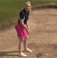 Video: Golf Tips: Kim Crooks teaches you how to play from the back of a large bunker