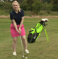 Video: Golf Tips: Kim Crooks walks you through chipping uphill from the side of the green