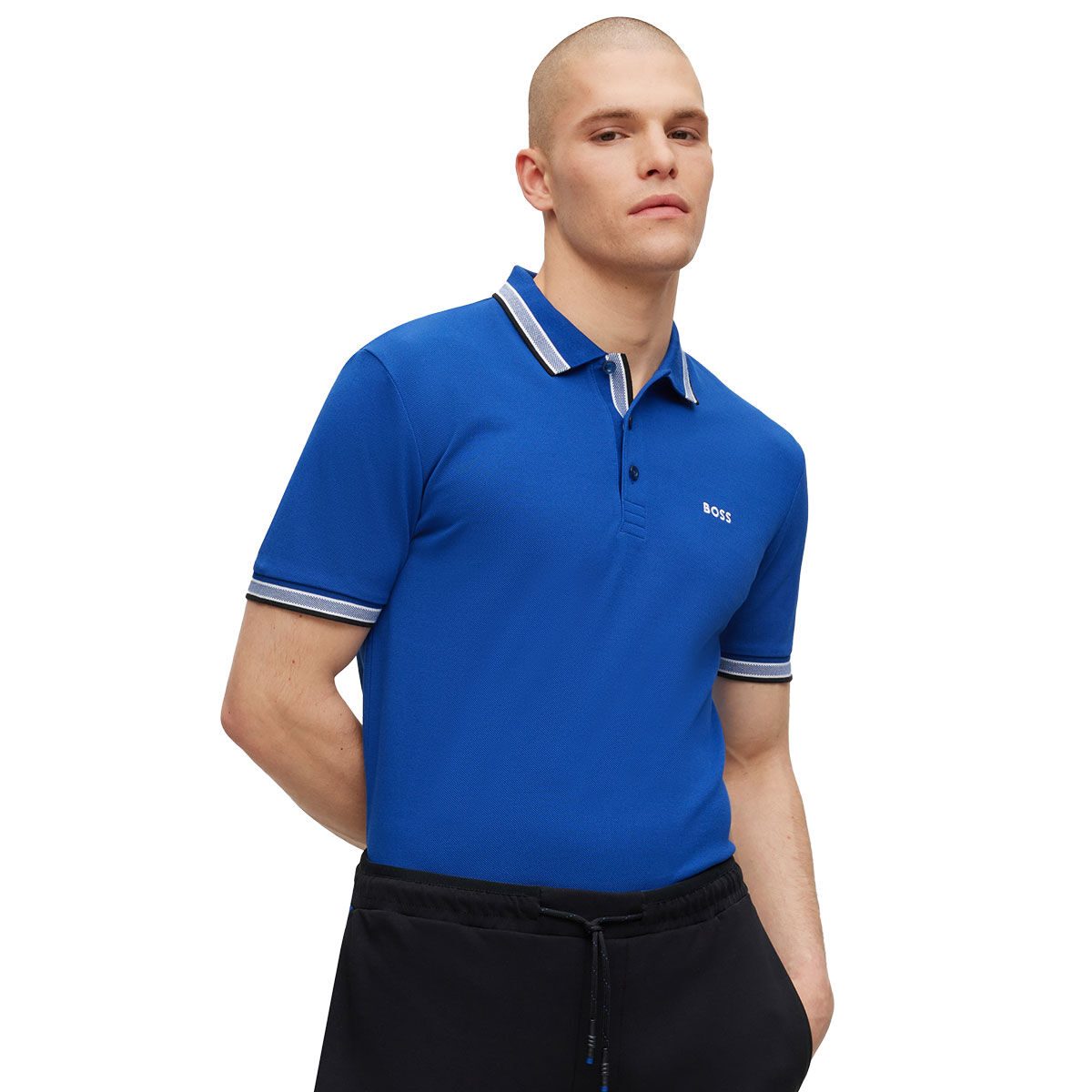 Hugo Boss Mens Blue Stripe Paddy Golf Polo Shirt, Size: Small | American Golf
