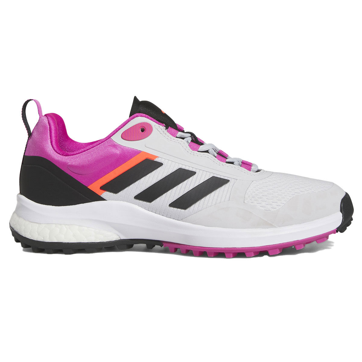 adidas Golf Women’s Grey, Black and Pink Striped Zoysia Spikeless Golf Shoes, Size: 8 | American Golf