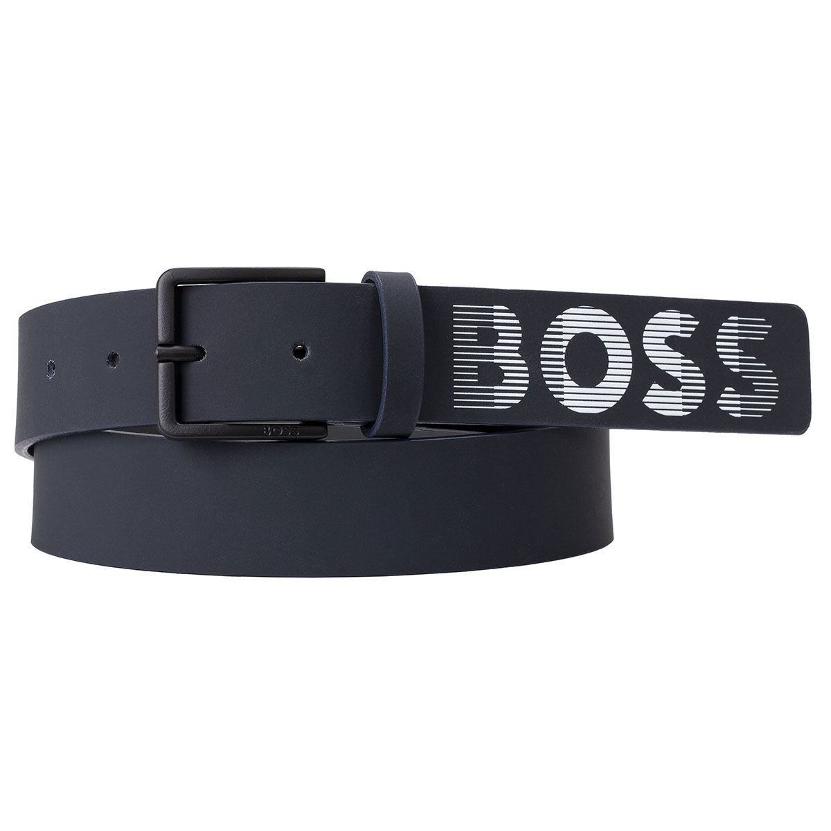 Hugo Boss Mens Dark Blue Ther Logo Dig Golf Belt, Size: 90cm | American Golf, 90 cm