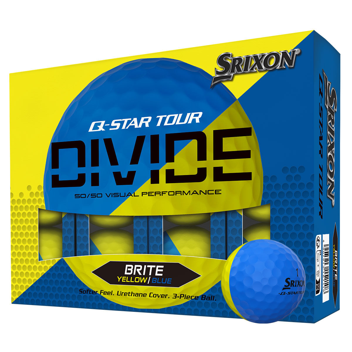 Srixon Q-Star Tour Divide 12 Golf Ball Pack, Mens, Yellow/blue | American Golf