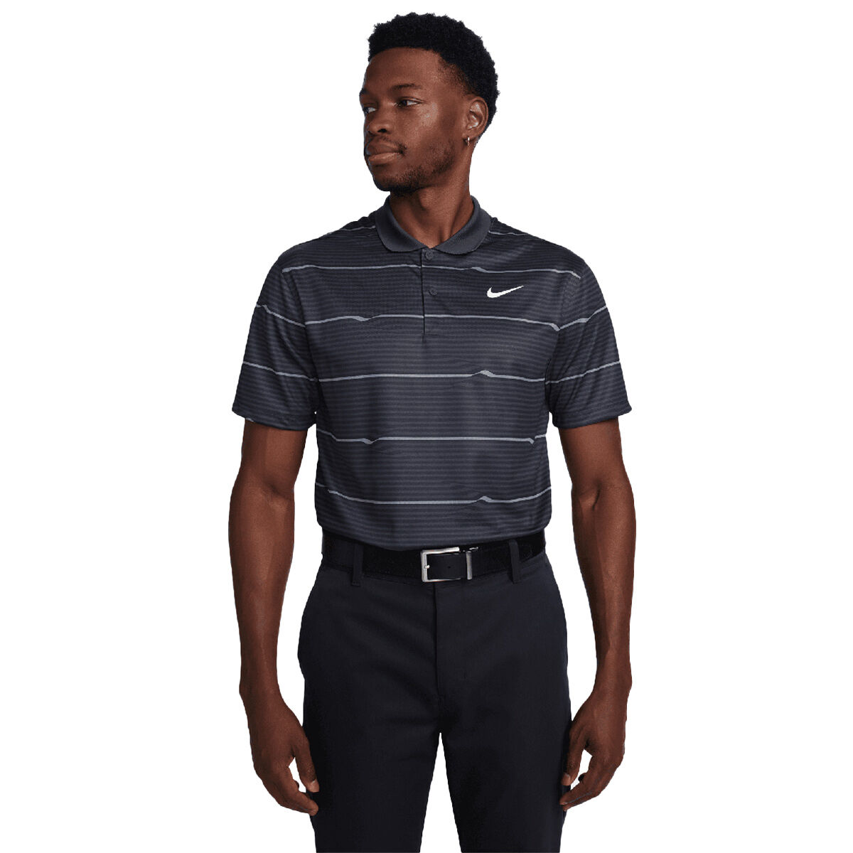 Nike Men’s Victory+ Ripple Golf Polo Shirt, Mens, Black/dark smoke grey, Small | American Golf