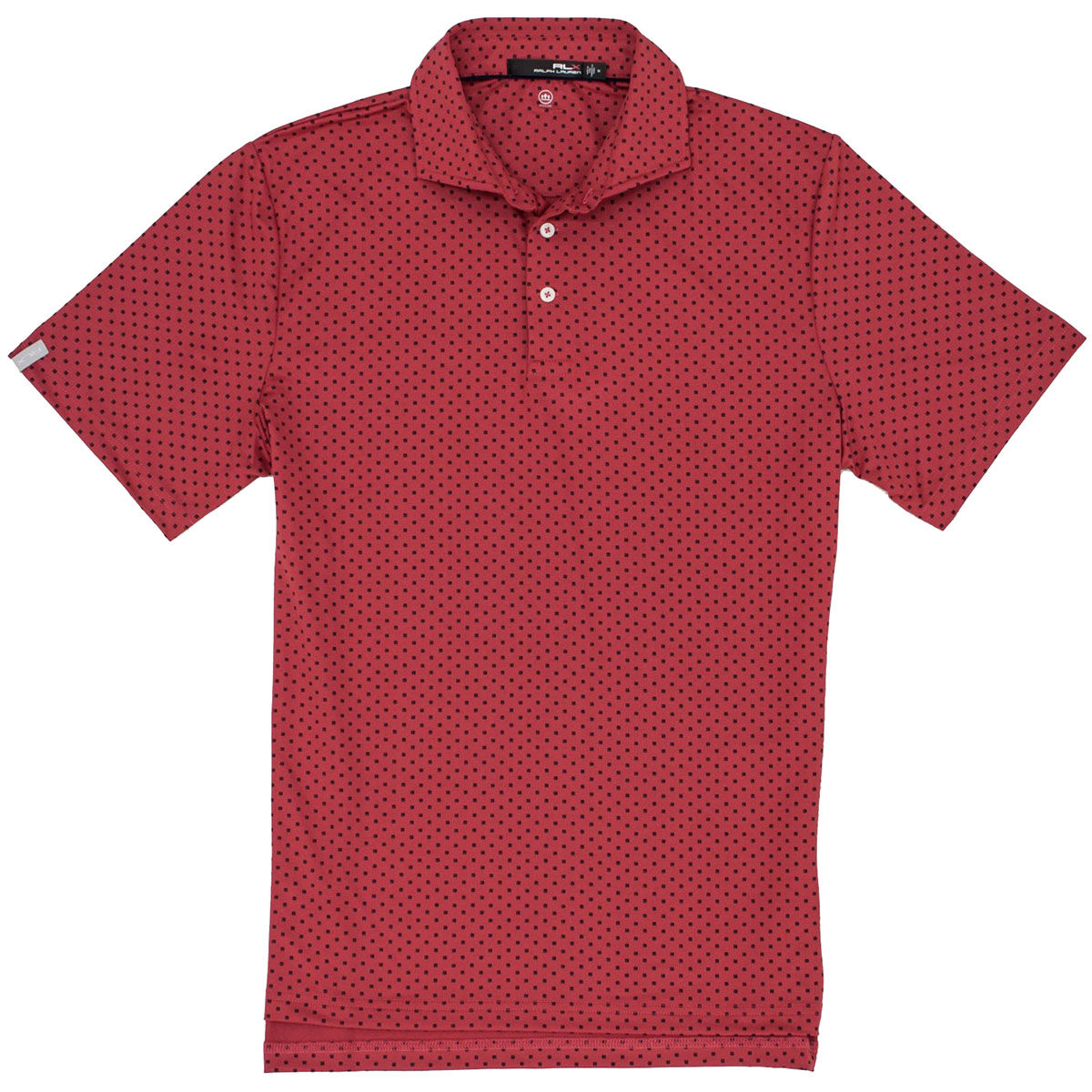 Ralph Lauren Men’s Knit Short Sleeve Stretch Golf Polo Shirt, Mens, Sunrise red/square dot, Small | American Golf
