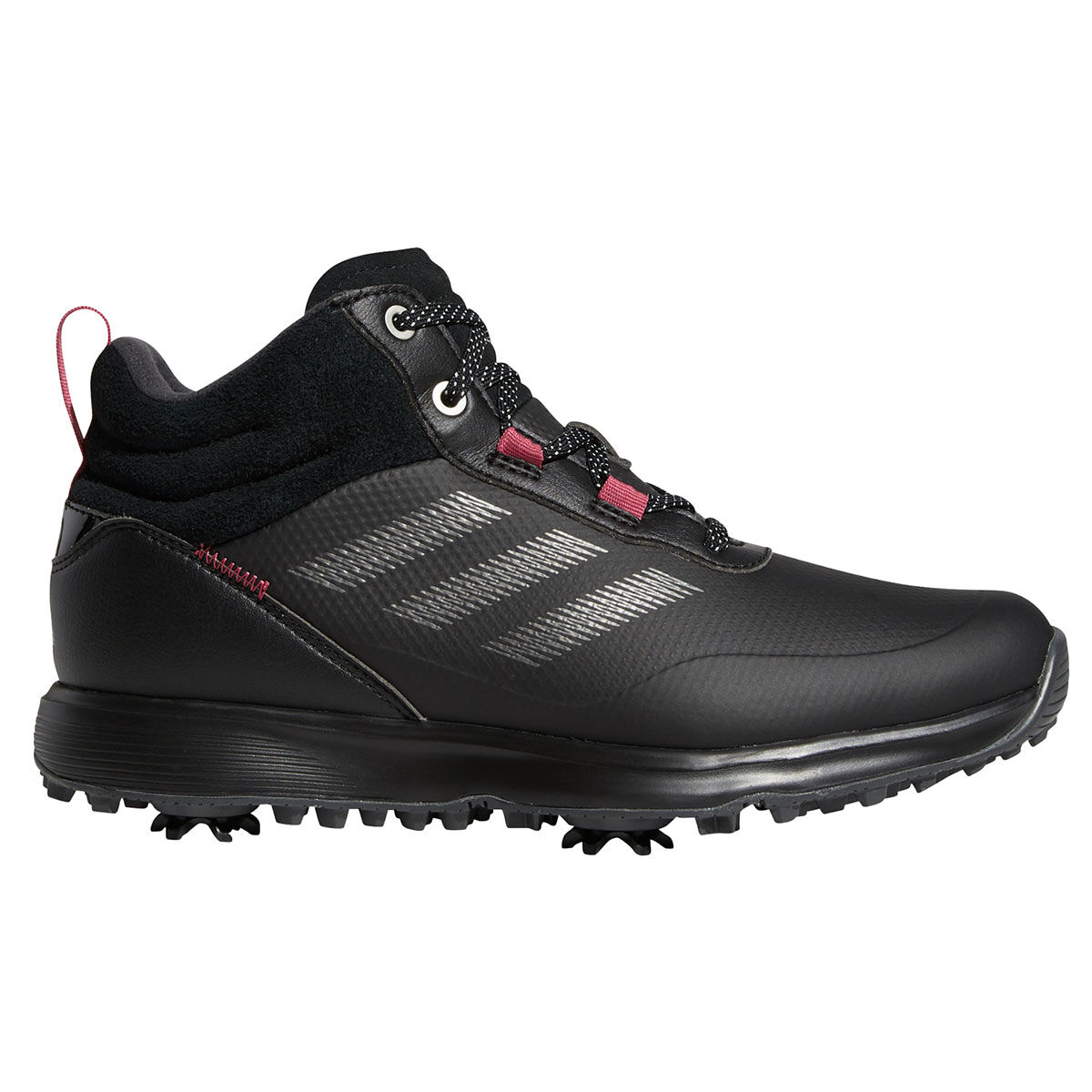 adidas Womens S2G Mid-Cut Waterproof Spiked Golf Boots, Female, Black, 4 | American Golf
