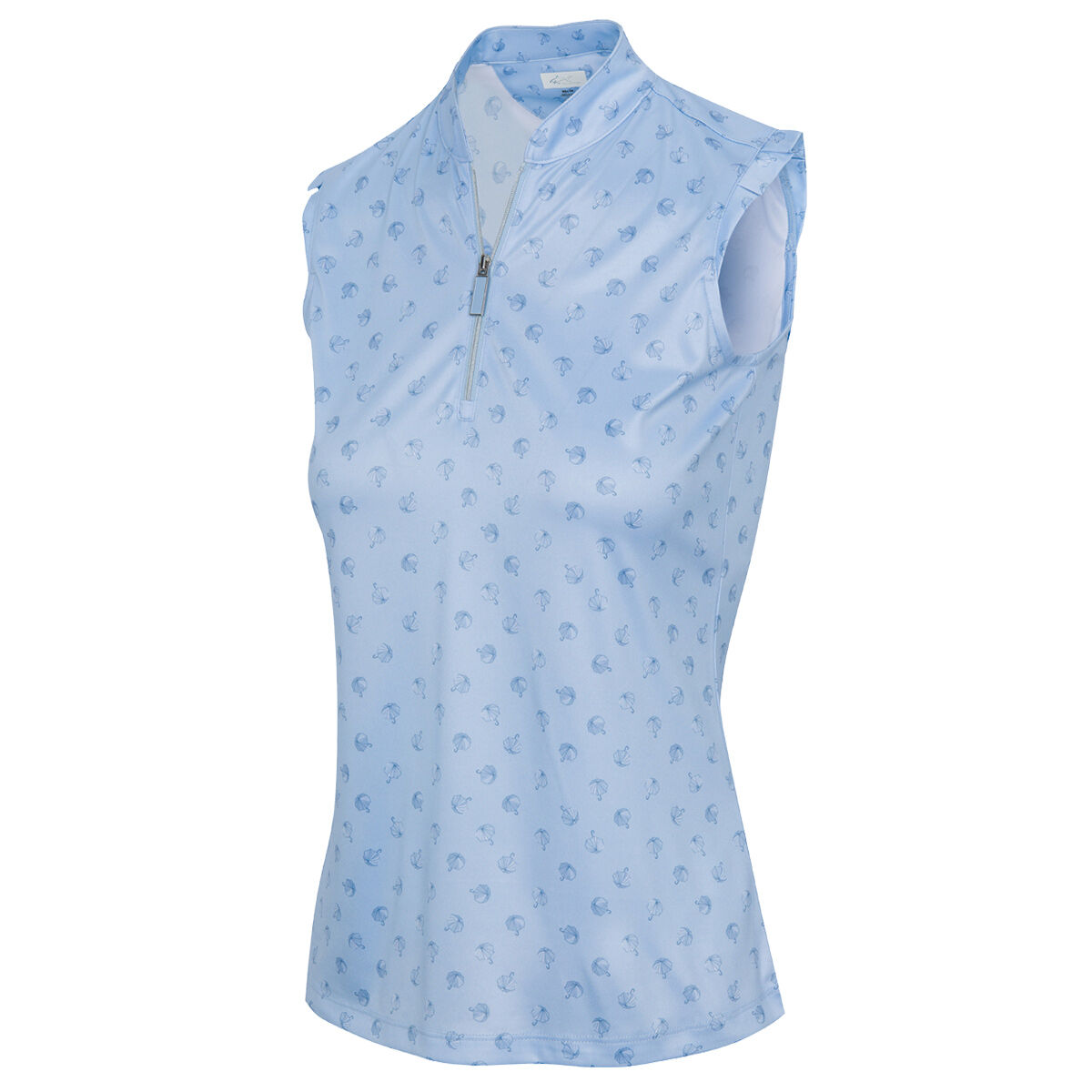Greg Norman Womens Solaria ML75 Sleeveless Golf Polo Shirt, Female, Blue haze, Small | American Golf