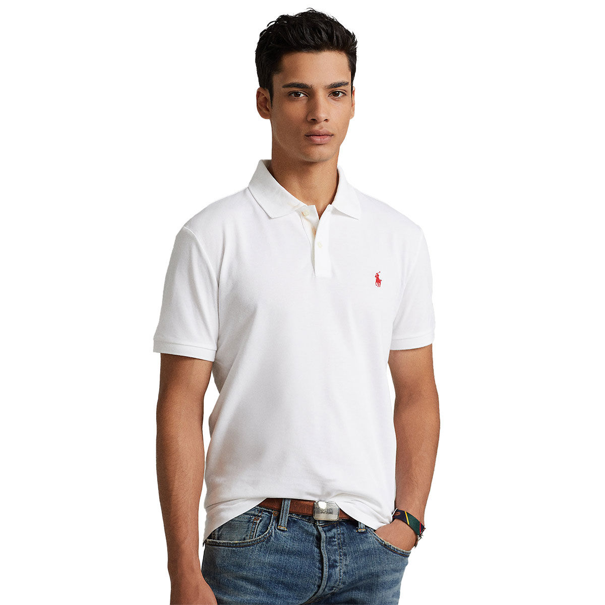 Ralph Lauren Men’s Custom Pro Fit Performance Golf Polo Shirt, Mens, White, Small | American Golf