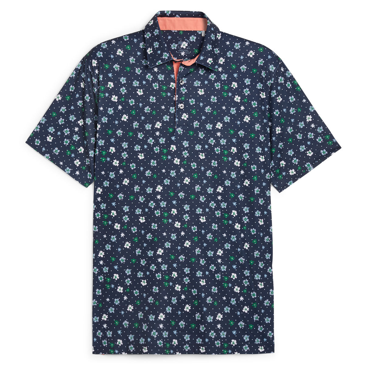 PUMA Men’s CLOUDSPUN Floral Golf Polo Shirt, Mens, Deep navy/vine, Medium | American Golf