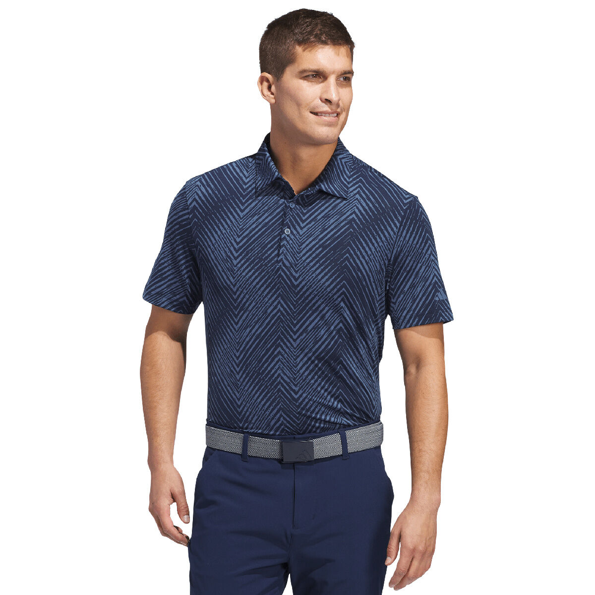 adidas Men’s Ultimate365 All-Over Print Golf Polo Shirt, Mens, Collegiate navy, Large | American Golf