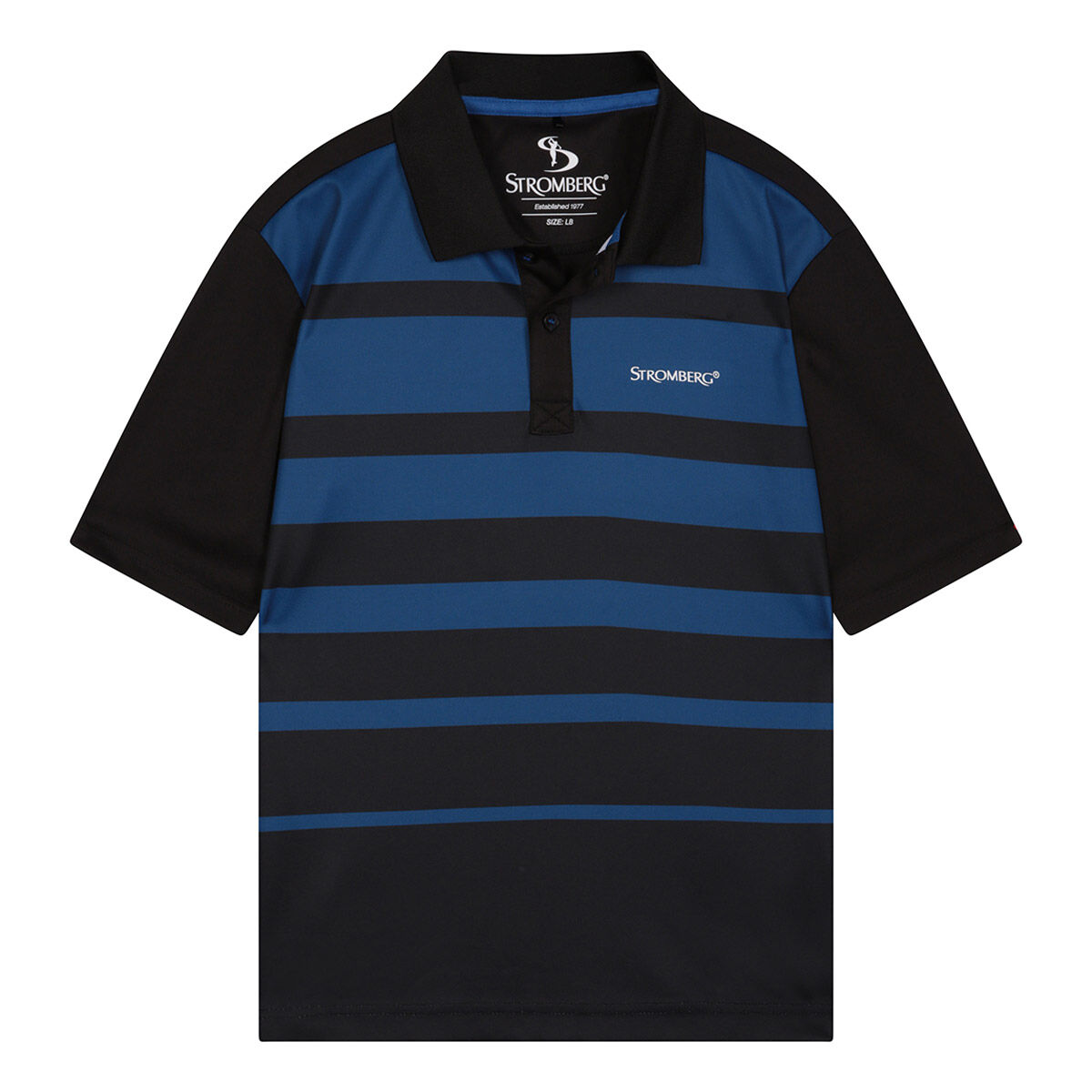 Stromberg Junior Strike Stretch Golf Polo Shirt, Unisex, Tapshoe/true blue, 11-12 years | American Golf