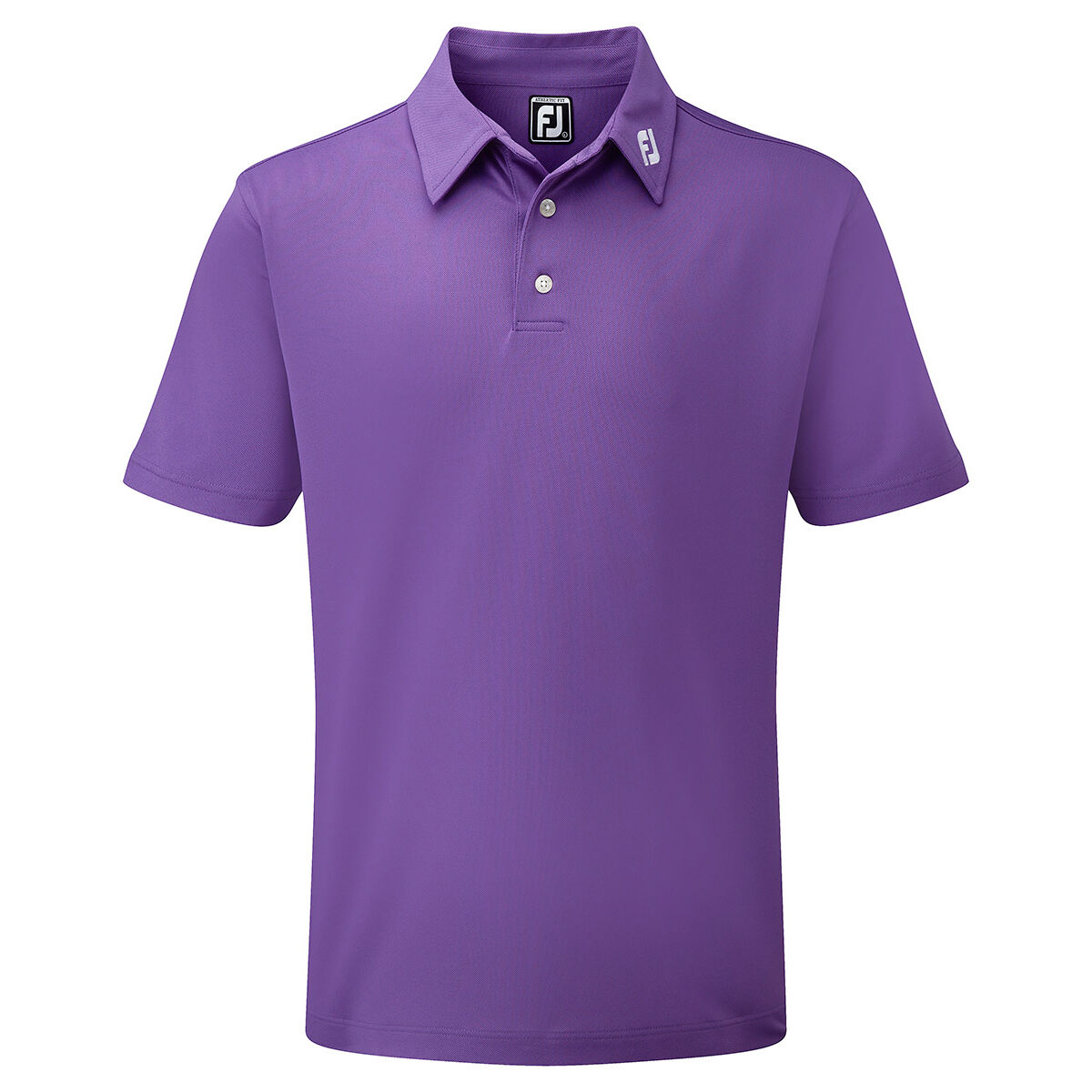 FootJoy Men’s Stretch Pique Solid Colour Golf Polo Shirt, Mens, Purple, Medium | American Golf