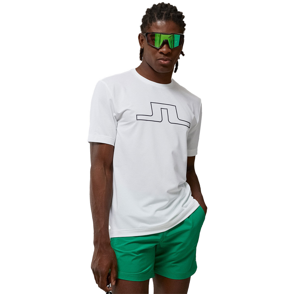 J.Lindeberg Men’s Bridge Graphic Golf T-Shirt, Mens, White, Small | American Golf